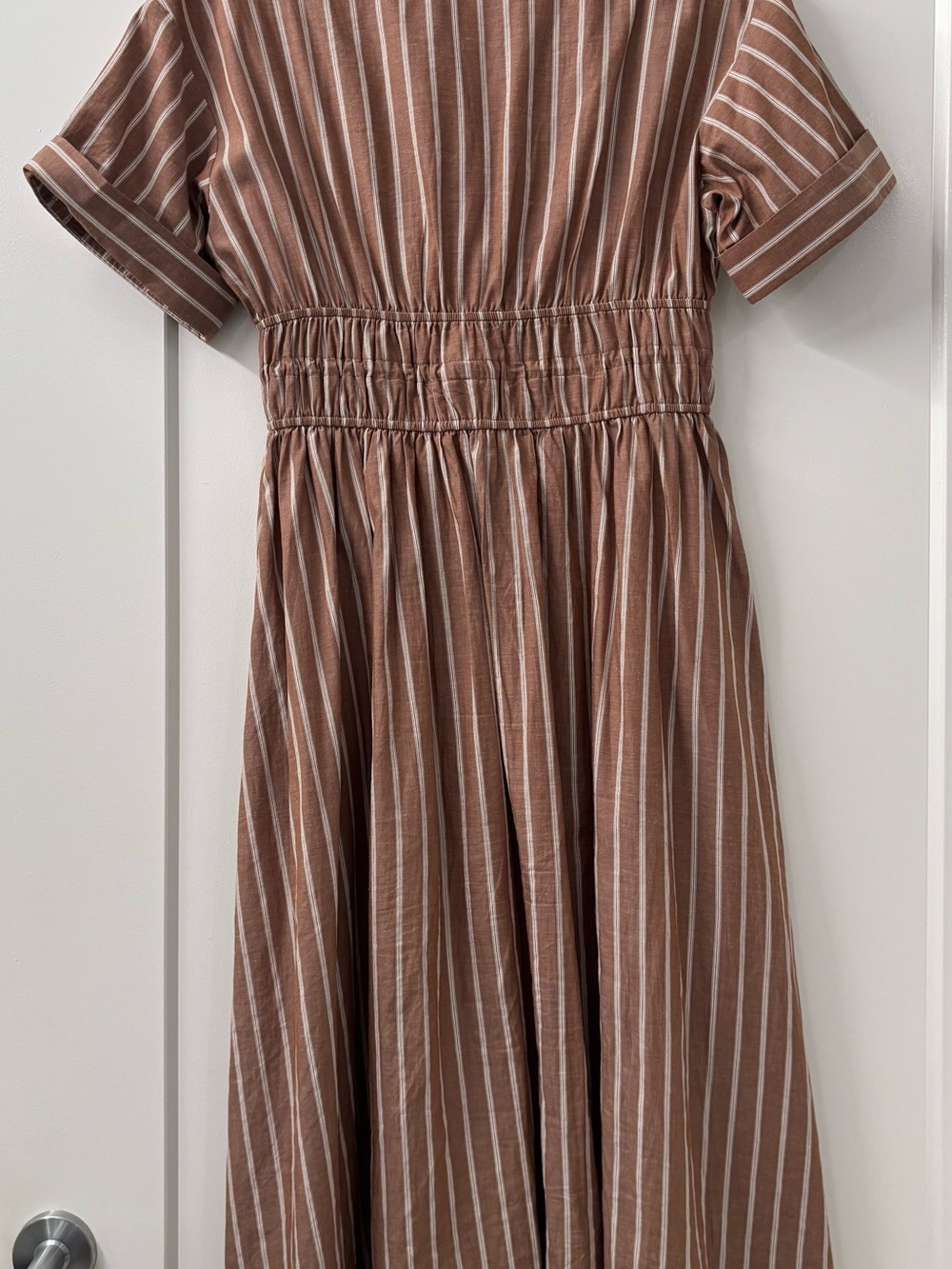 En Saison Stripe Cotton Midi Shirt-Dress - Picture 3 of 3